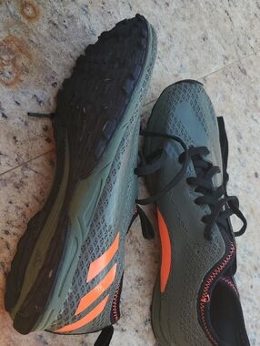 adidas Cleats Olive Green and Bright Orange